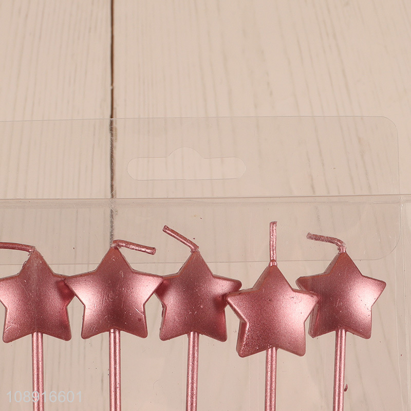 China factory 5pcs star shape birthday party decoration candle for sale