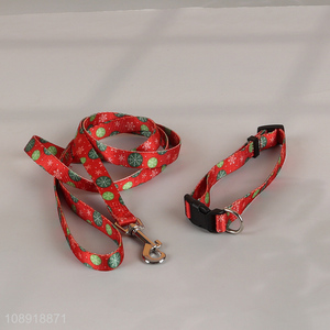 High Quality Adjustable Christmas <em>Dog</em> Collar and <em>Leash</em> Set