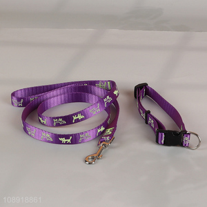 Hot Selling Adjustable Breathable <em>Dog</em> Collar and <em>Leash</em> Set