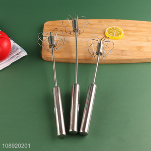 China supplier semi-automatic stainless steel egg beater for kitchen gadget