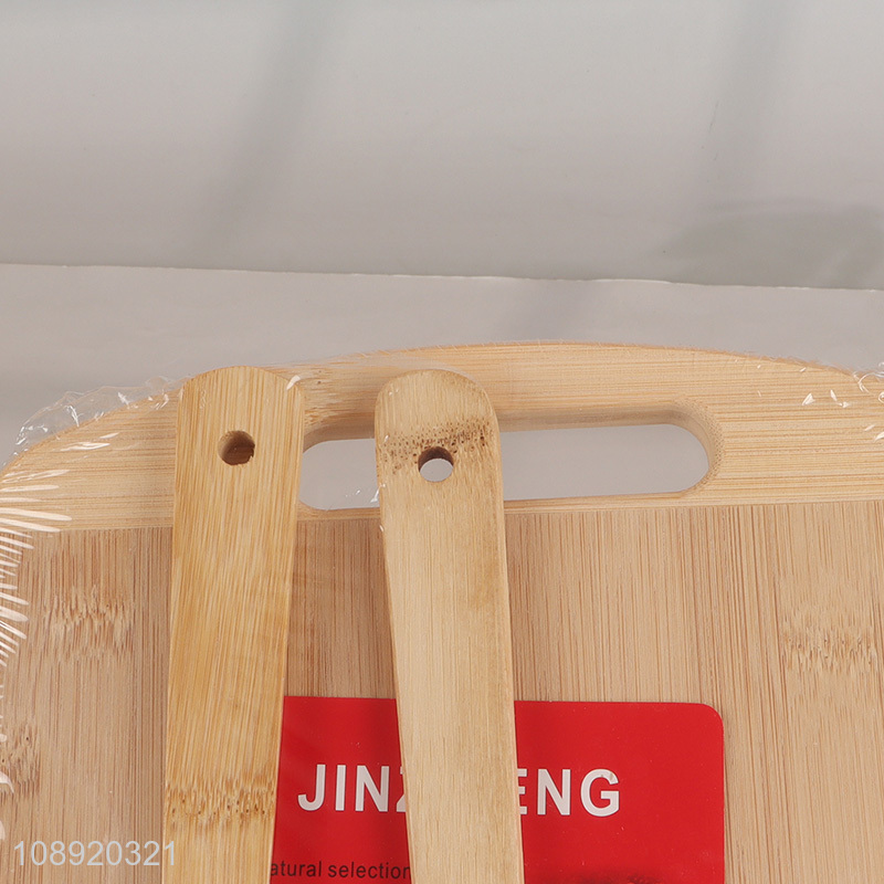 Hot selling bamboo kitchen utensils and cutting board set for meat