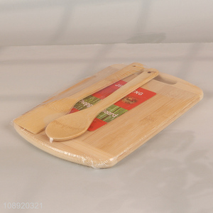 Hot selling bamboo kitchen utensils and cutting <em>board</em> set for meat