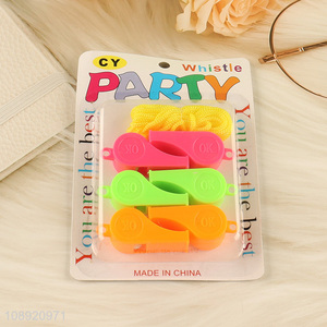 Popular products 6pcs plastic multicolor whistle for party supplies