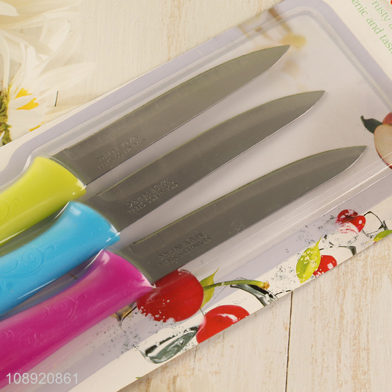 Popular products 3pcs stainless steel kitchen knife fruit knife set