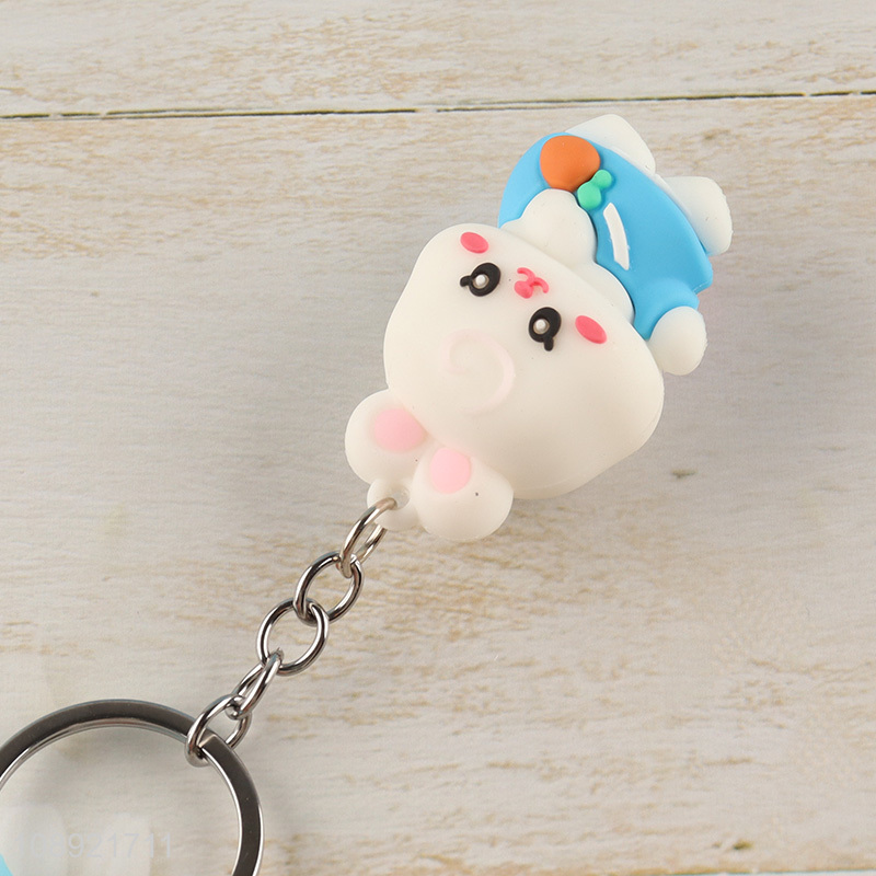 Top selling cartoon silicone rabbit pendant decorative keychain