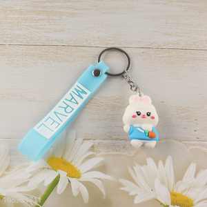 Top selling cartoon silicone rabbit pendant decorative keychain