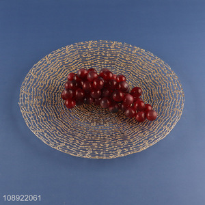 Best selling round decorative glass <em>plate</em> fruit tray for home restaurant