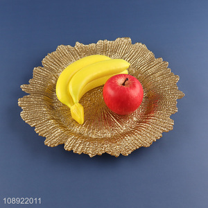 Latest products delicate design golden fruits tray dinner <em>plate</em>