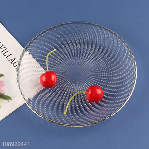 Hot items round clear glass dessert <em>plate</em> food <em>plate</em> for sale