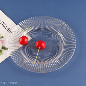 Low price round glass wedding decorative dessert <em>plate</em> fruit <em>plate</em>