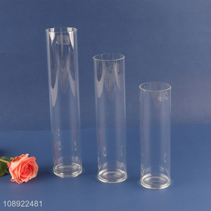 Latest products clear glass home decor flower vase hydroponic vase