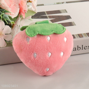 High quality strawberry shape <em>pet</em> <em>dog</em> chew toy squeaky plush toy