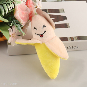 Hot selling banana shape <em>pet</em> dog chew toy squeaky plush toy