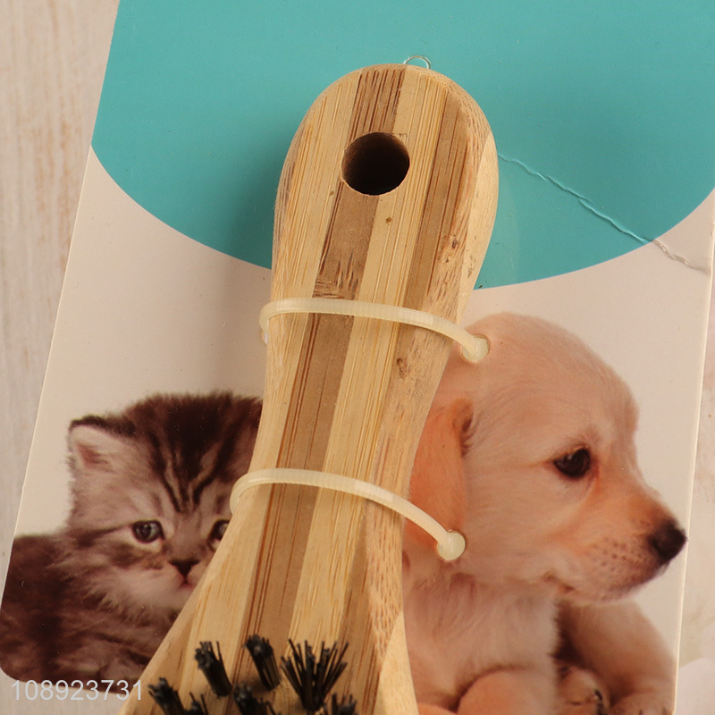 Latest products wooden dog bristle brush pet cleaning supplies