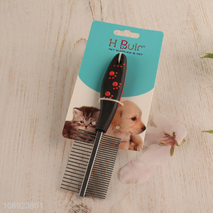 China supplier double-sided <em>pet</em> comb <em>pet</em> grooming brush for sale