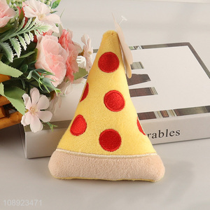 China products pizza shape <em>pet</em> <em>dog</em> chew toy squeaky plush toy