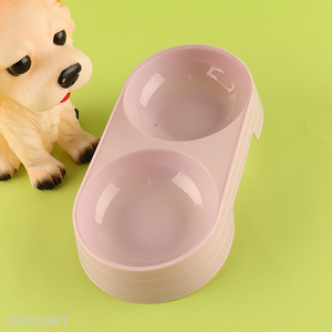 Low price <em>pet</em> double bowl puppy feeder bowl for sale