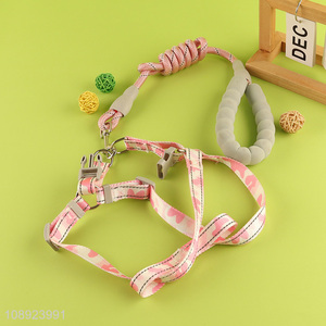 Yiwu market adjustable <em>dog</em> harness and <em>leash</em> set with foam handle