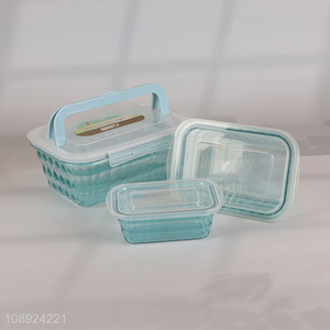 High quality 3pcs portable food storage containers refrigerator food crispers