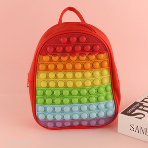 Hot products colorful push pop fidget toy bubble backpack