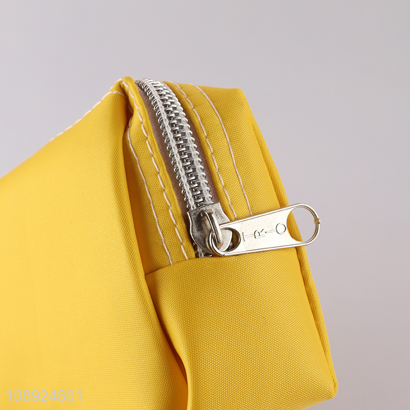 Online wholesale yellow students stationery pencil bag with zipper