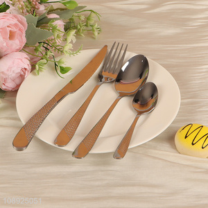 China Imports 4PCS Stainless Steel Silverware Set Include Knife <em>Spoon</em> Fork