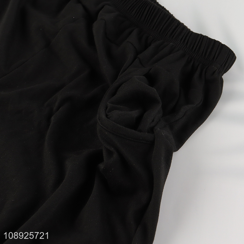 Hot items black soft comfortable capri trousers for sale