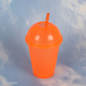 High quality reusable plastic cup with lid & straw for iced coffee