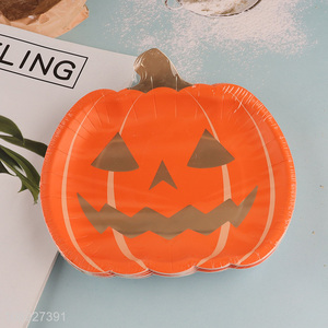 Hot selling pumpkin shaped disposable paper plate for party supplies