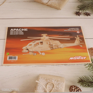 China Imports 3D Wooden Helicopter Puzzle Wooden Model Kit for Kids