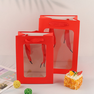 Best selling clear window paper gift packaging bag tote bag