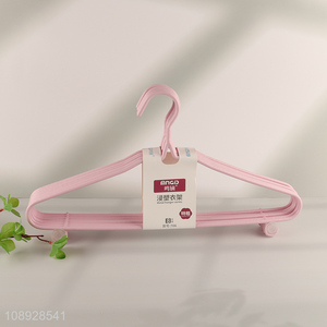 Good quality 8pcs home PE coated metal clothes hanger for sale