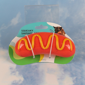 New Product Dog Chew Toy Squeaky Hot Dog Artificial Food <em>Pet</em> Toy