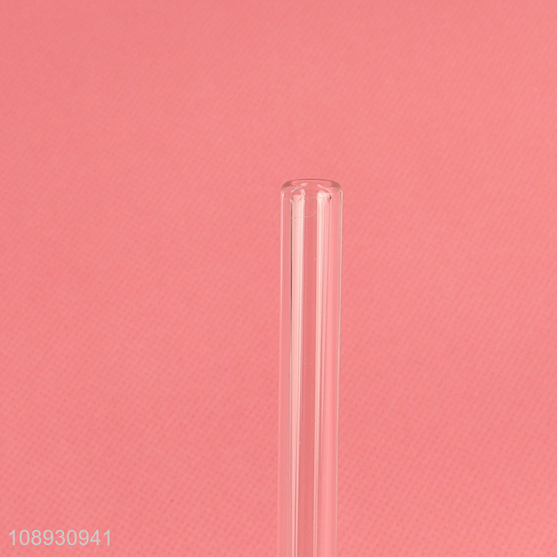 Wholesale 6+1 Clear Bent Straight Glass Straws with Cleaning Brush