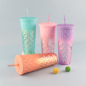 Hot items multicolor light up plastic <em>straw</em> cup water cup