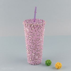 Top quality bling water cup <em>straw</em> drinking cup for gifts