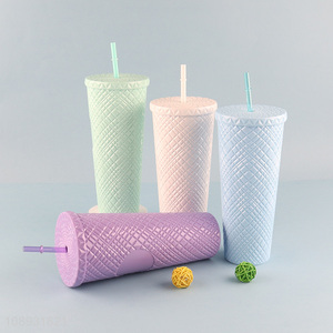 New arrival multicolor plastic <em>straw</em> cup drinking cup for sale