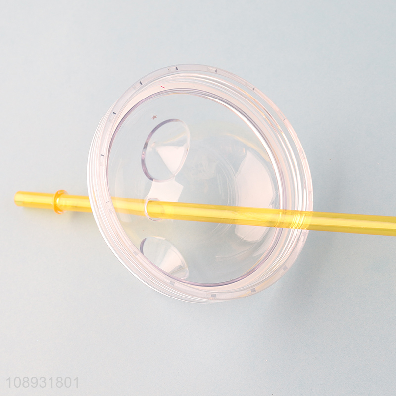 Top products cat ear plastic straw water cup drinking cup with lid