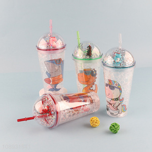 Most popular cartoon dinosaur plastic light up <em>straw</em> water cup