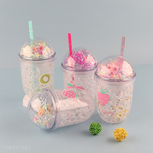 Most popular plastic water tumblers water cup with <em>straw</em> and lid