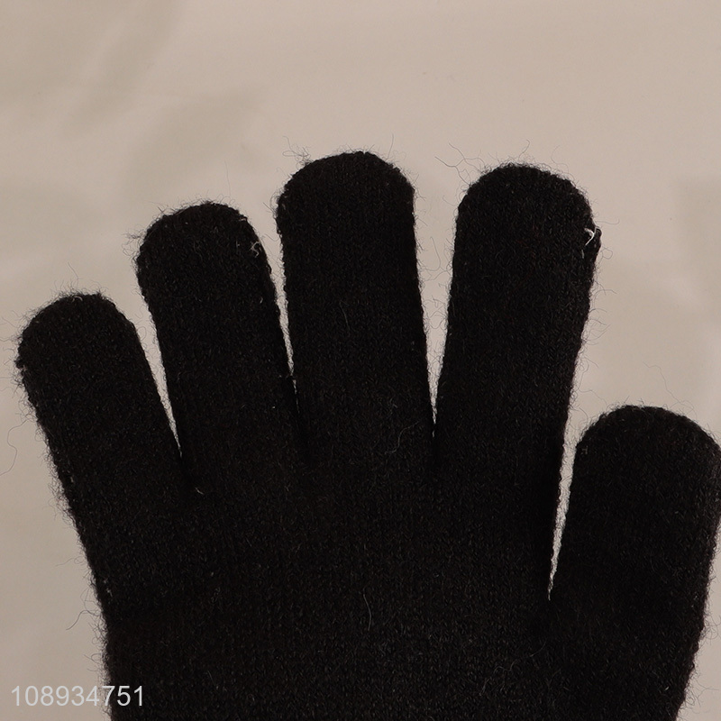 Online wholesale kids winter gloves cute stretchy knit gloves