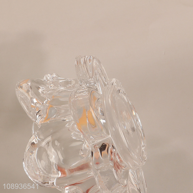 New Product Lotus Shape Glass Candle Holder for Table Centerpieces