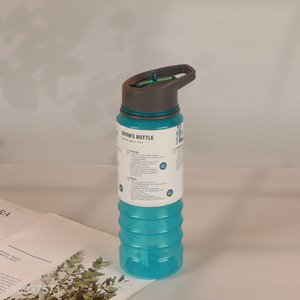 New Product Large Capacity Plastic Water Bottle with Flip <em>Straw</em>