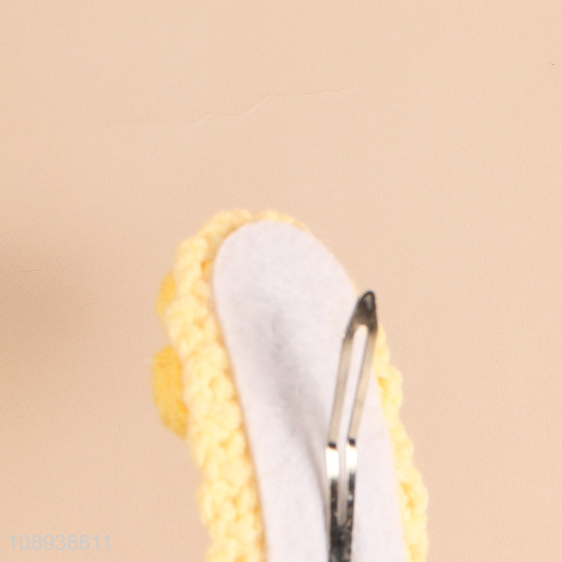 High Quality Cute Crochet Knitted Hair Clips for Kids Girls