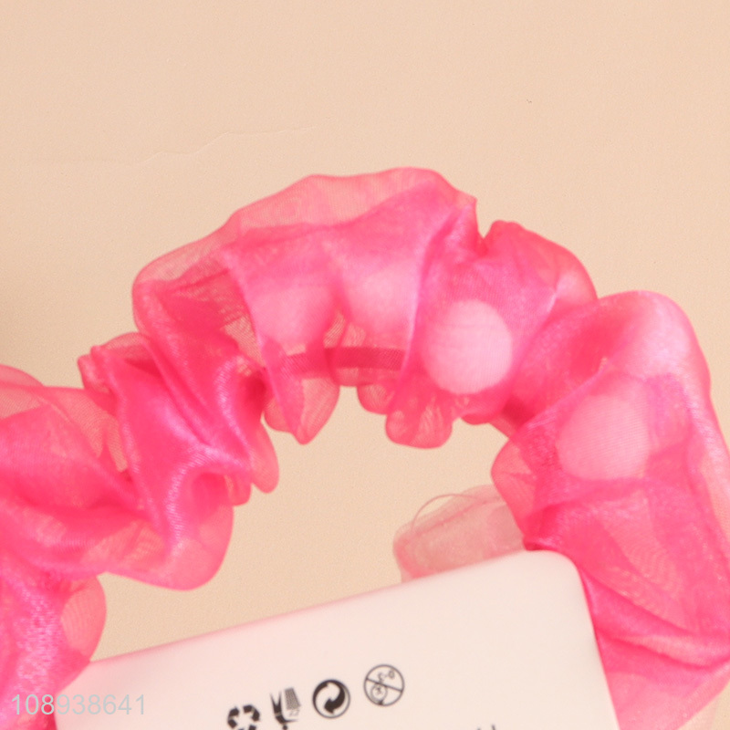 New Arrival 2PCS Organza Hair Scrunchies Elastic Hair Ropes