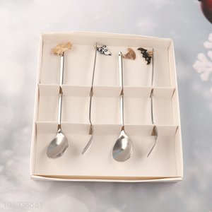 Yiwu market stainless steel 4pcs tableware fork and <em>spoon</em>