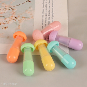 High Quality 6 Colors Mushroom Shape Highlighters No Bleed Marker Pens