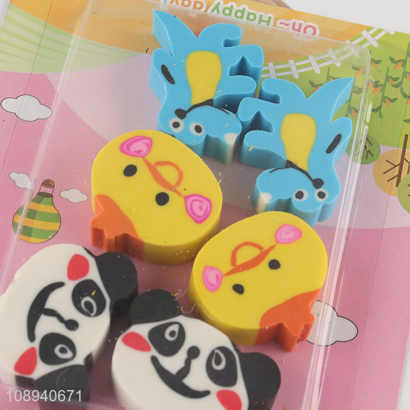 New arrival cartoon animal series kids eraser set