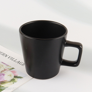 Low price black <em>ceramic</em> water <em>cup</em> drinking <em>cup</em> with handle