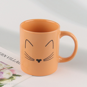 New arrival cute orange <em>ceramic</em> drinking <em>cup</em> water <em>cup</em> with handle